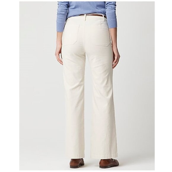 J. Crew Tall Lizzie High Rise Patch Pocket Wide Leg Pants Cream Size 28T - Picture 2 of 9